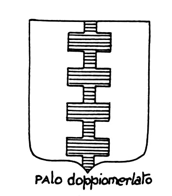 Image of the heraldic term: Palo doppiomerlato